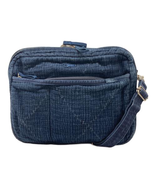 Porter Classic（ポータークラシック）Porter Classic (ポータークラシック) NEWTON SASHIKO SHOULDER BAG　ニュートン刺し子ショルダーバッグ ブルーの古着・服飾アイテム