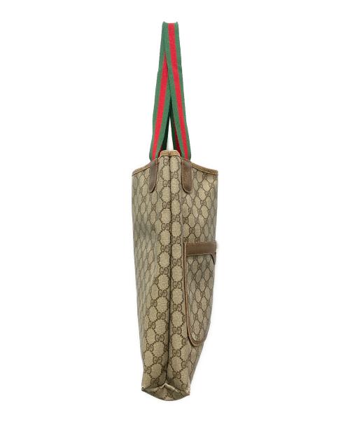 GUCCI（グッチ）GUCCI (グッチ) トートバッグ　GGスプリーム　OLD　 ブラウンの古着・服飾アイテム