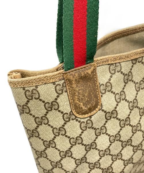 GUCCI（グッチ）GUCCI (グッチ) トートバッグ　GGスプリーム　OLD　 ブラウンの古着・服飾アイテム