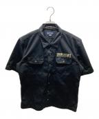 IRON HEARTアイアンハート）の古着「T/C WESTPOINT PRINT S/S WORK SHIRT」｜ブラック