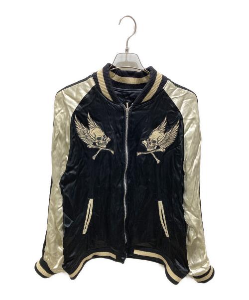 VANSON（バンソン）VANSON (バンソン) スカルリバーシブルスカジャン ブラック サイズ:XXLの古着・服飾アイテム