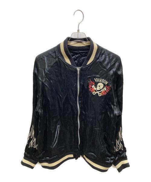 VANSON（バンソン）VANSON (バンソン) スカルリバーシブルスカジャン ブラック サイズ:XXLの古着・服飾アイテム