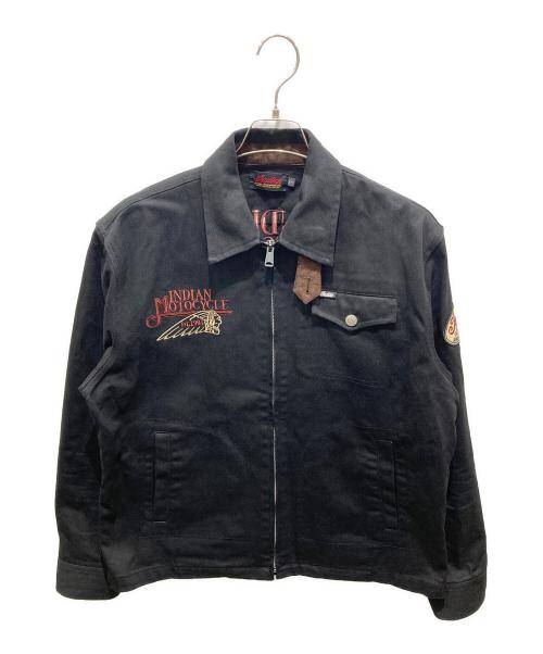 INDIAN MOTORCYCLE（インディアンモーターサイクル）INDIAN MOTORCYCLE (インディアンモーターサイクル) 刺繍ジャケット ブラック サイズ:XXLの古着・服飾アイテム