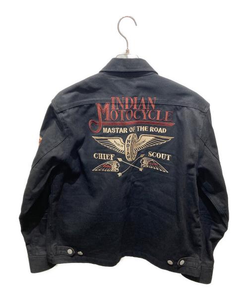 INDIAN MOTORCYCLE（インディアンモーターサイクル）INDIAN MOTORCYCLE (インディアンモーターサイクル) 刺繍ジャケット ブラック サイズ:XXLの古着・服飾アイテム