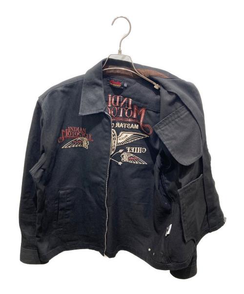 INDIAN MOTORCYCLE（インディアンモーターサイクル）INDIAN MOTORCYCLE (インディアンモーターサイクル) 刺繍ジャケット ブラック サイズ:XXLの古着・服飾アイテム