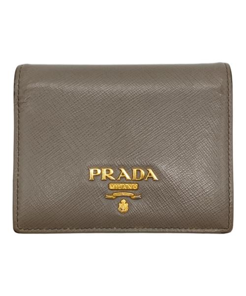 PRADA（プラダ）PRADA (プラダ) 2つ折り財布 グレーの古着・服飾アイテム
