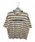 LANVIN（ランバン）の古着「ペイント加工 ボーダー半袖Tシャツ」｜ベージュ