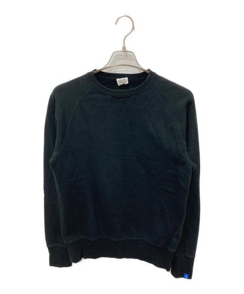 LOOPWHEELER（ループウィラー）LOOPWHEELER (ループウィラー) 前Vクルーネックスウェット ブラック サイズ:Mの古着・服飾アイテム