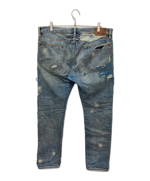 POLO RALPH LAUREN（ポロ・ラルフローレン）POLO RALPH LAUREN (ポロ・ラルフローレン) パッチワーク リペア加工デニムパンツ インディゴ サイズ:36の古着・服飾アイテム