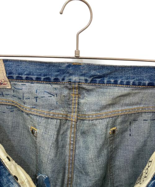 POLO RALPH LAUREN（ポロ・ラルフローレン）POLO RALPH LAUREN (ポロ・ラルフローレン) パッチワーク リペア加工デニムパンツ インディゴ サイズ:36の古着・服飾アイテム