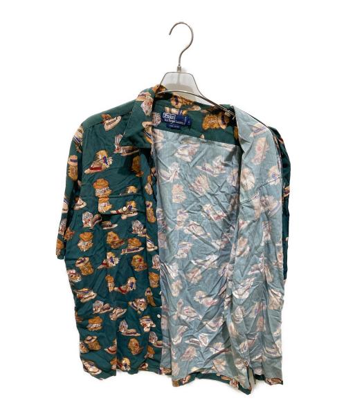 RALPH LAUREN（ラルフローレン）RALPH LAUREN (ラルフローレン) オープンカラー総柄シャツ グリーン サイズ:Ｌの古着・服飾アイテム