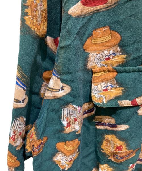RALPH LAUREN（ラルフローレン）RALPH LAUREN (ラルフローレン) オープンカラー総柄シャツ グリーン サイズ:Ｌの古着・服飾アイテム