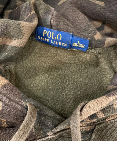 POLO RALPH LAUREN（ポロ・ラルフローレン）POLO RALPH LAUREN (ポロ・ラルフローレン) 迷彩裏起毛パーカー グリーン サイズ:Ｌの古着・服飾アイテム