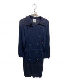 kota gushiken（コウタグシケン）の古着「Knitted Washi Trench Coat」｜ネイビー