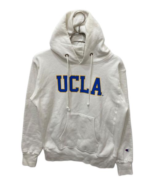 Champion REVERSE WEAVE（チャンピオン リバース ウィーブ）Champion REVERSE WEAVE (チャンピオン リバース ウィーブ) UCLA (ユーシーエルエー) プルオーバーパーカー ホワイト サイズ:Lの古着・服飾アイテム