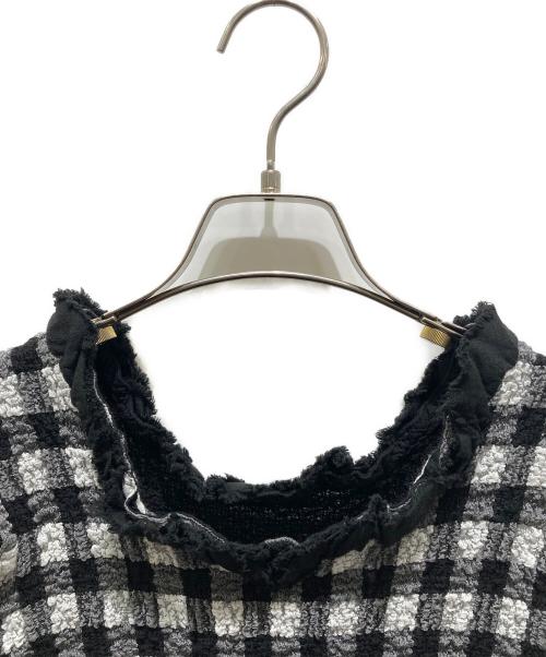 me ISSEY MIYAKE（ミーイッセイ ミヤケ）me ISSEY MIYAKE (ミーイッセイ ミヤケ) チェックノースリーブカットソー ブラック サイズ:記載無しの為実寸参照の古着・服飾アイテム
