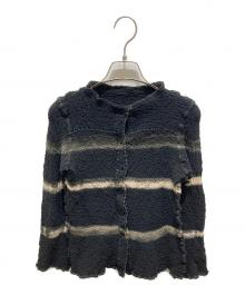 me ISSEY MIYAKE（ミーイッセイ ミヤケ）の古着「シワ加工カーディガン」｜ブラック