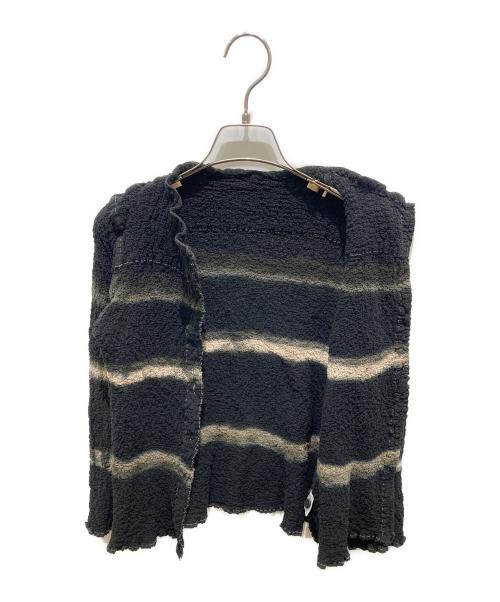 me ISSEY MIYAKE（ミーイッセイ ミヤケ）me ISSEY MIYAKE (ミーイッセイ ミヤケ) シワ加工カーディガン ブラック サイズ:記載無しの為実寸参照の古着・服飾アイテム