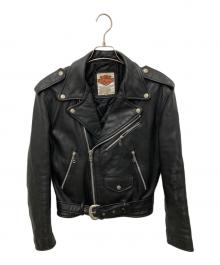 HARLEY-DAVIDSON（ハーレーダビッドソン）の古着「カウレザーダブルライダースジャケット」｜ブラック