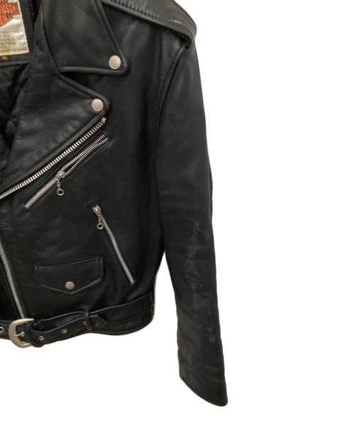 HARLEY-DAVIDSON（ハーレーダビッドソン）HARLEY-DAVIDSON (ハーレーダビッドソン) カウレザーダブルライダースジャケット ブラック サイズ:40の古着・服飾アイテム