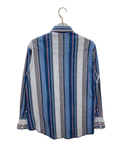 Wrangler（ラングラー）Wrangler (ラングラー) 長袖ウエスタンシャツ ブルー サイズ:記載なしの為実寸参照の古着・服飾アイテム
