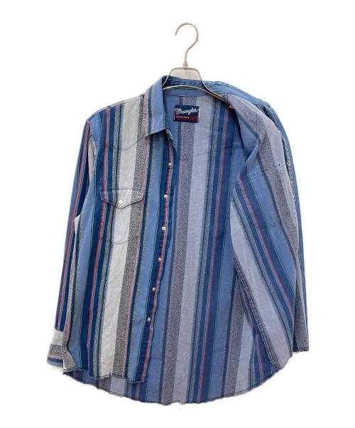 Wrangler（ラングラー）Wrangler (ラングラー) 長袖ウエスタンシャツ ブルー サイズ:記載なしの為実寸参照の古着・服飾アイテム