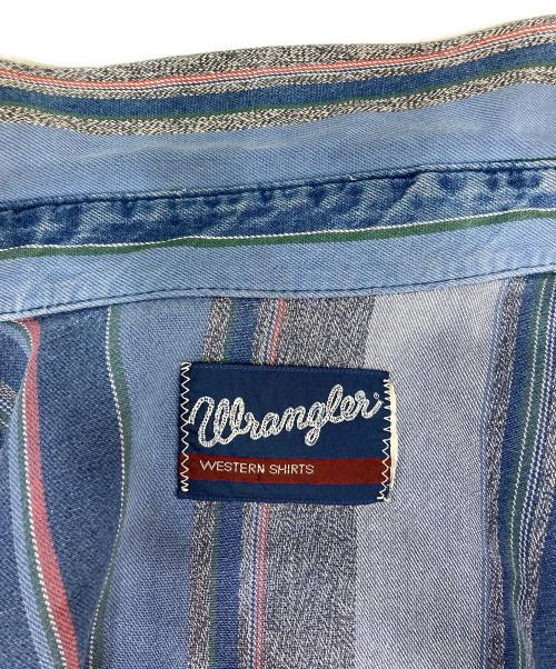 Wrangler（ラングラー）Wrangler (ラングラー) 長袖ウエスタンシャツ ブルー サイズ:記載なしの為実寸参照の古着・服飾アイテム