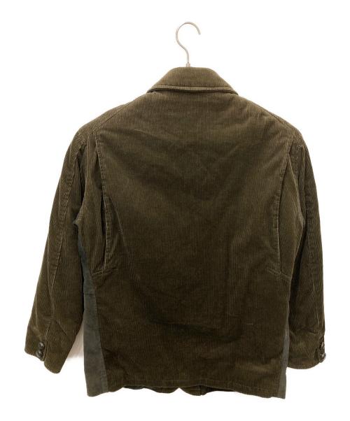 BRIONI（ブリオーニ）BRIONI (ブリオーニ) コーデゅロイ×レザー切替コート グリーン サイズ:48の古着・服飾アイテム