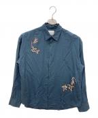 PS Paul SmithＰＳポールスミス）の古着「Drawing Floralプリントシャツ」｜ネイビー