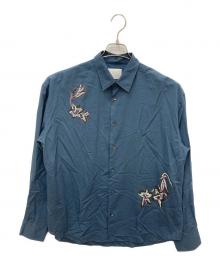 PS Paul Smith（ＰＳポールスミス）の古着「Drawing Floralプリントシャツ」｜ネイビー