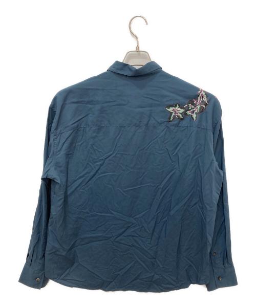 PS Paul Smith（ＰＳポールスミス）PS Paul Smith (ＰＳポールスミス) Drawing Floralプリントシャツ ネイビー サイズ:Lの古着・服飾アイテム