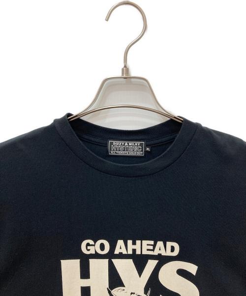 Hysteric Glamour（ヒステリックグラマー）Hysteric Glamour (ヒステリックグラマー) MAKE MY DAY Tシャツ ブラック サイズ:XLの古着・服飾アイテム