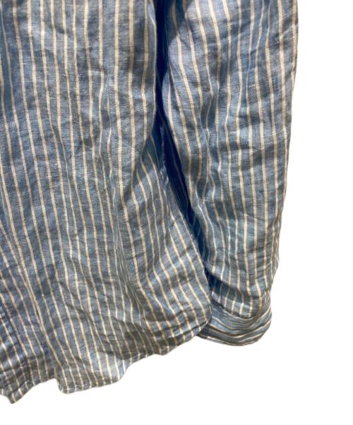 POLO RALPH LAUREN（ポロ・ラルフローレン）POLO RALPH LAUREN (ポロ・ラルフローレン) リネンストライプシャツ ブルー サイズ:XLの古着・服飾アイテム