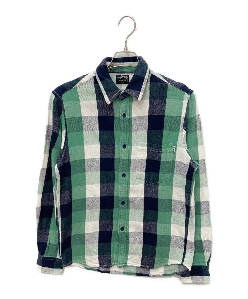 stussy（ステューシー）stussy (ステューシー) ネルシャツ グリーン サイズ:Sの古着・服飾アイテム