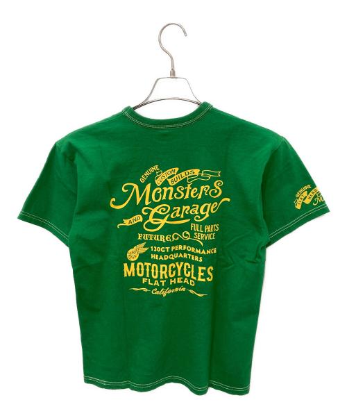 THE FLAT HEAD（ザ・フラットヘッド）THE FLAT HEAD (ザ・フラットヘッド) プリントTシャツ グリーン サイズ:40の古着・服飾アイテム