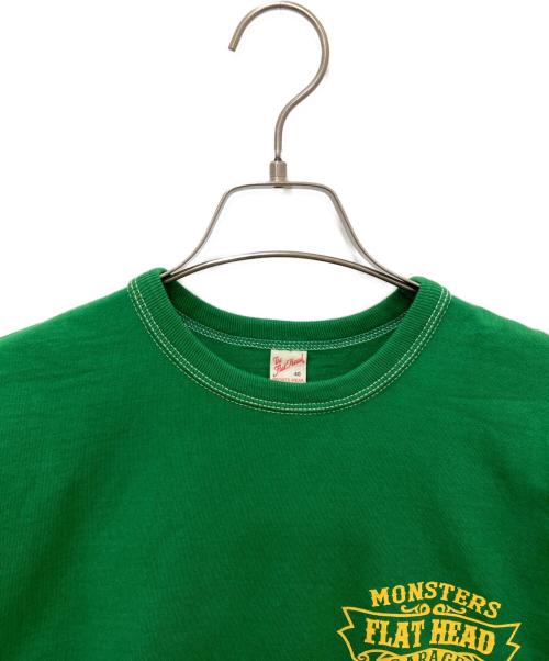THE FLAT HEAD（ザ・フラットヘッド）THE FLAT HEAD (ザ・フラットヘッド) プリントTシャツ グリーン サイズ:40の古着・服飾アイテム