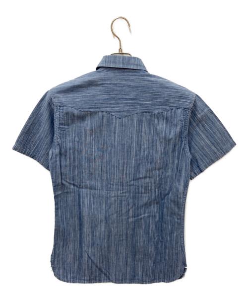 THE FLAT HEAD（ザ・フラットヘッド）THE FLAT HEAD (ザ・フラットヘッド) 半袖シャツ ブルー サイズ:38の古着・服飾アイテム