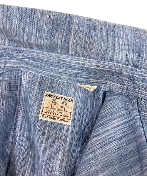 THE FLAT HEAD（ザ・フラットヘッド）THE FLAT HEAD (ザ・フラットヘッド) 半袖シャツ ブルー サイズ:38の古着・服飾アイテム