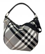 BURBERRY BLUE LABELバーバリー ブルー レーベル）の古着「チェックワンショルダーバッグ」｜ブラック×ホワイト