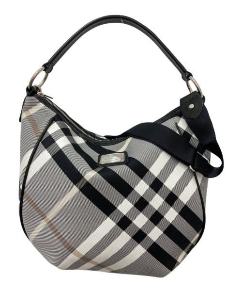 BURBERRY BLUE LABEL（バーバリー ブルー レーベル）BURBERRY BLUE LABEL (バーバリー ブルー レーベル) チェックワンショルダーバッグ ブラック×ホワイトの古着・服飾アイテム