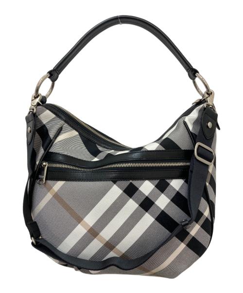 BURBERRY BLUE LABEL（バーバリー ブルー レーベル）BURBERRY BLUE LABEL (バーバリー ブルー レーベル) チェックワンショルダーバッグ ブラック×ホワイトの古着・服飾アイテム