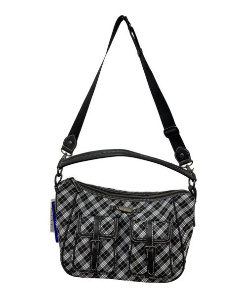 BURBERRY BLUE LABEL（バーバリー ブルー レーベル）BURBERRY BLUE LABEL (バーバリー ブルー レーベル) ダブルポケットチェックショルダーバック ブラックの古着・服飾アイテム