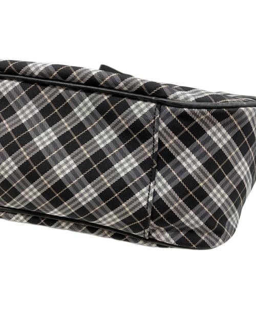 BURBERRY BLUE LABEL（バーバリー ブルー レーベル）BURBERRY BLUE LABEL (バーバリー ブルー レーベル) ダブルポケットチェックショルダーバック ブラックの古着・服飾アイテム