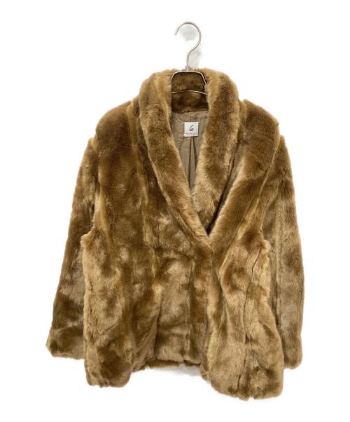 6(ROKU) BEAUTY&YOUTH（ロク ビューティーアンドユース）6(ROKU) BEAUTY&YOUTH (ロク ビューティーアンドユース) FAKE MINK FUR COAT　フェイクミンクファーコート ブラウン サイズ:36の古着・服飾アイテム
