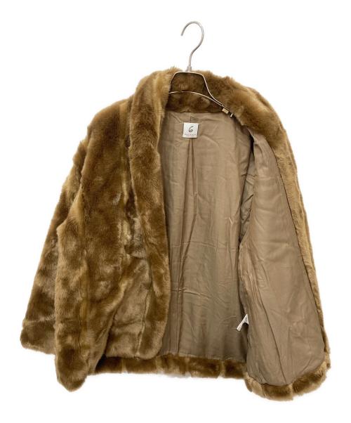 6(ROKU) BEAUTY&YOUTH（ロク ビューティーアンドユース）6(ROKU) BEAUTY&YOUTH (ロク ビューティーアンドユース) FAKE MINK FUR COAT　フェイクミンクファーコート ブラウン サイズ:36の古着・服飾アイテム
