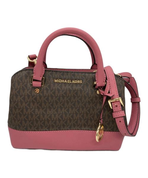 MICHAEL KORS（マイケルコース）MICHAEL KORS (マイケルコース) ショルダーバッグ ピンク×ブラウンの古着・服飾アイテム