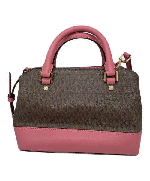 MICHAEL KORS（マイケルコース）MICHAEL KORS (マイケルコース) ショルダーバッグ ピンク×ブラウンの古着・服飾アイテム