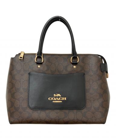 COACH ダークブラウン ハンドバッグ 中古・古着通販】COACH (コーチ) ハンドバッグ ブラウン｜ブランド