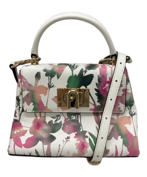 FURLA（フルラ）FURLA (フルラ) フラワープリント2WAYショルダーバッグ ベージュの古着・服飾アイテム