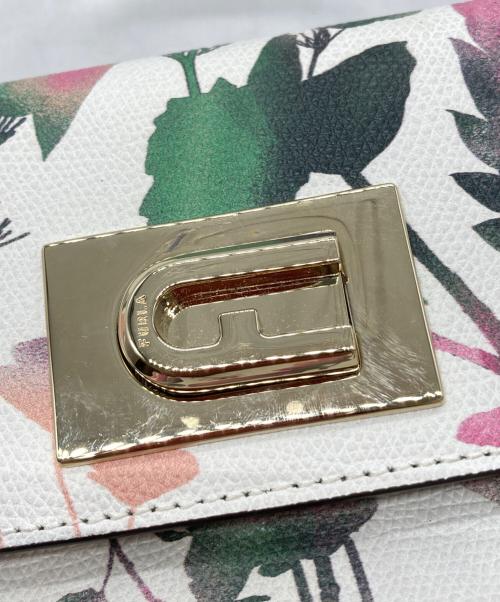 FURLA（フルラ）FURLA (フルラ) フラワープリント2WAYショルダーバッグ ベージュの古着・服飾アイテム